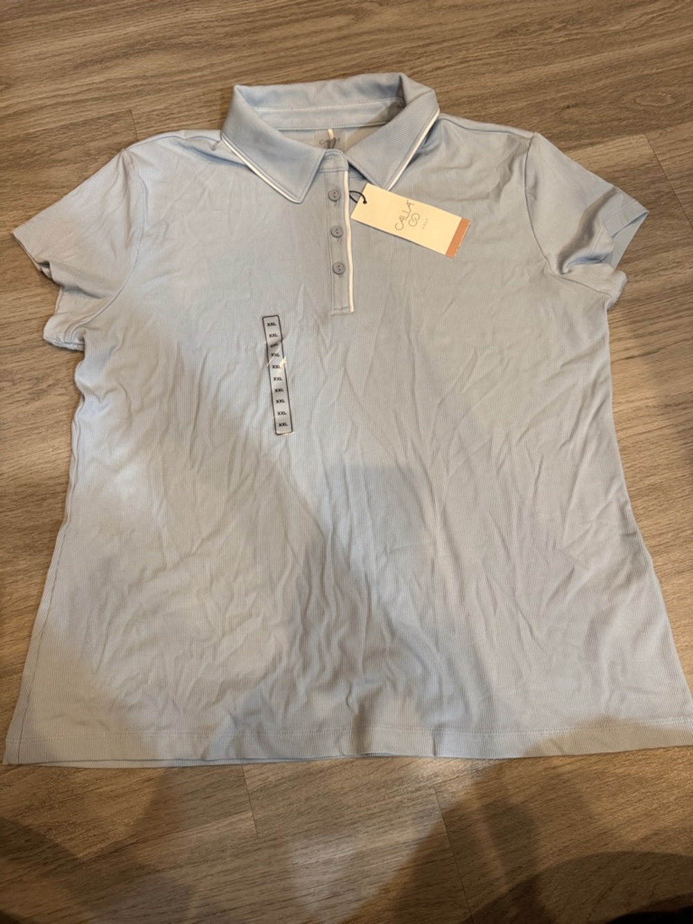 Ribbed polo in Light Blue-Gray